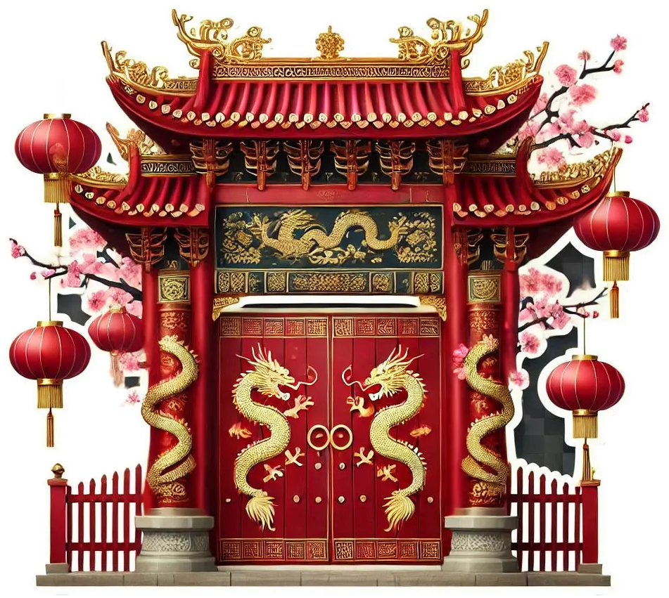 Free Download Chinese New Year Png With Cherry Blossoms - High Quality Chinese New Year PNG PNG Image