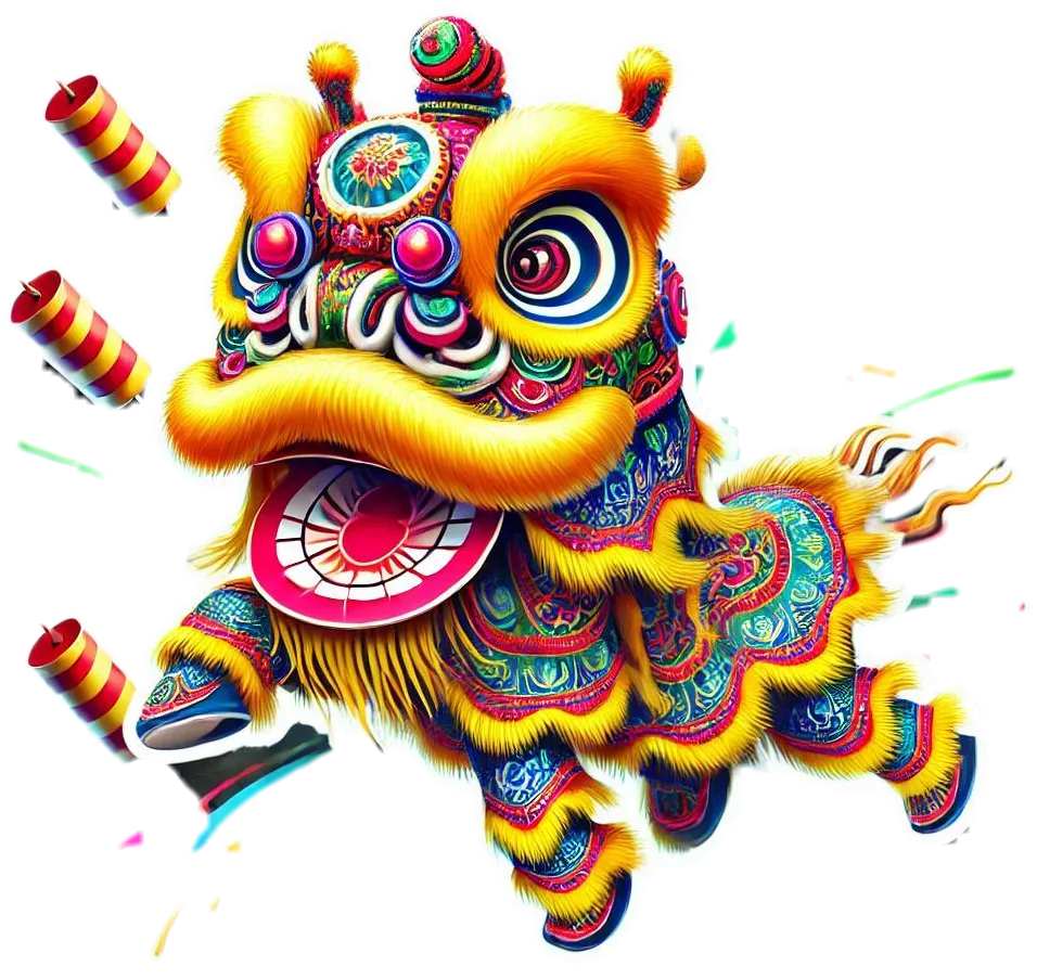 Free Download Chinese New Year Png With Lion Dance Art - High Quality Chinese New Year PNG PNG Image