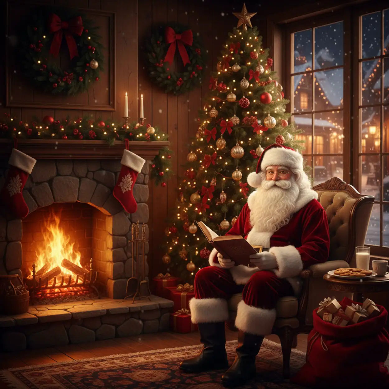 Free Download Christmas Background With Santa Claus 4k - High Quality Christmas Background With Santa Claus Background Image