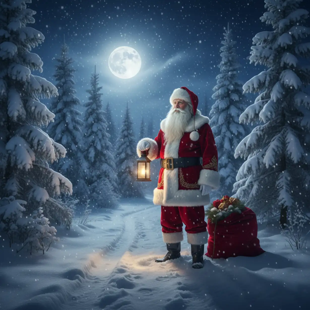 Free Download Christmas Background With Santa Claus And Gifts - High Quality Christmas Background With Santa Claus Background Image