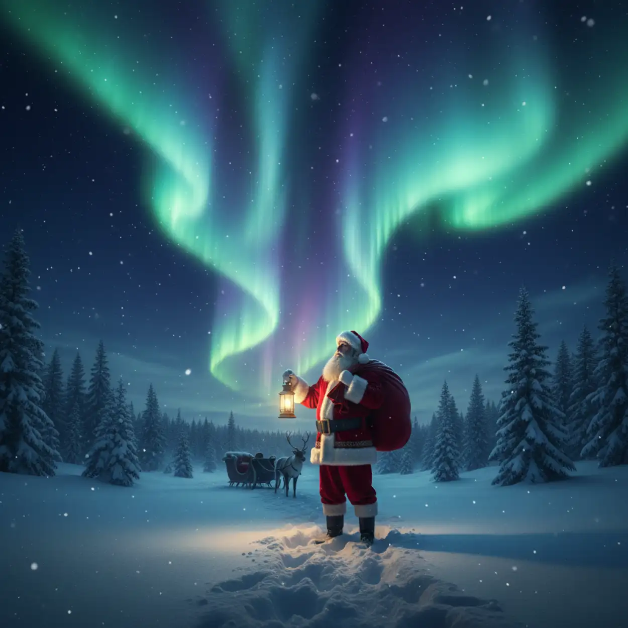 Free Download Christmas Background With Santa Claus For Poster - High Quality Christmas Background With Santa Claus Background Image