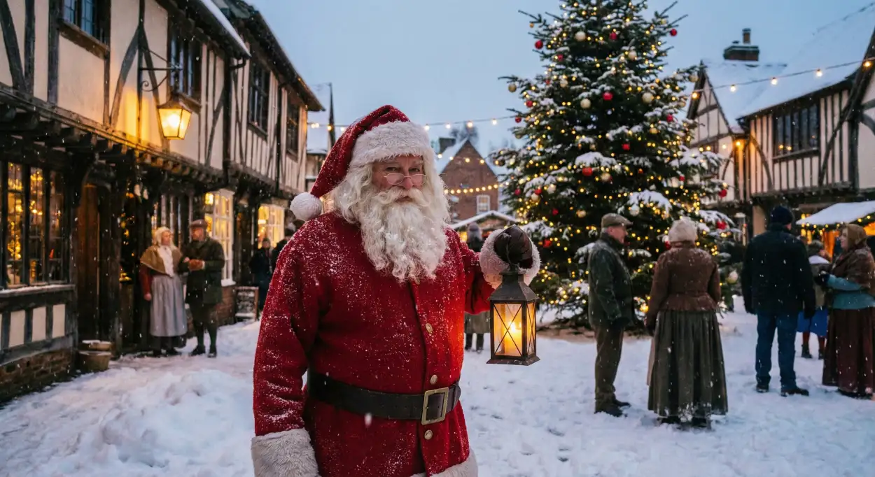 Free Download Christmas Background With Santa Claus For Website - High Quality Christmas Background With Santa Claus Background Image