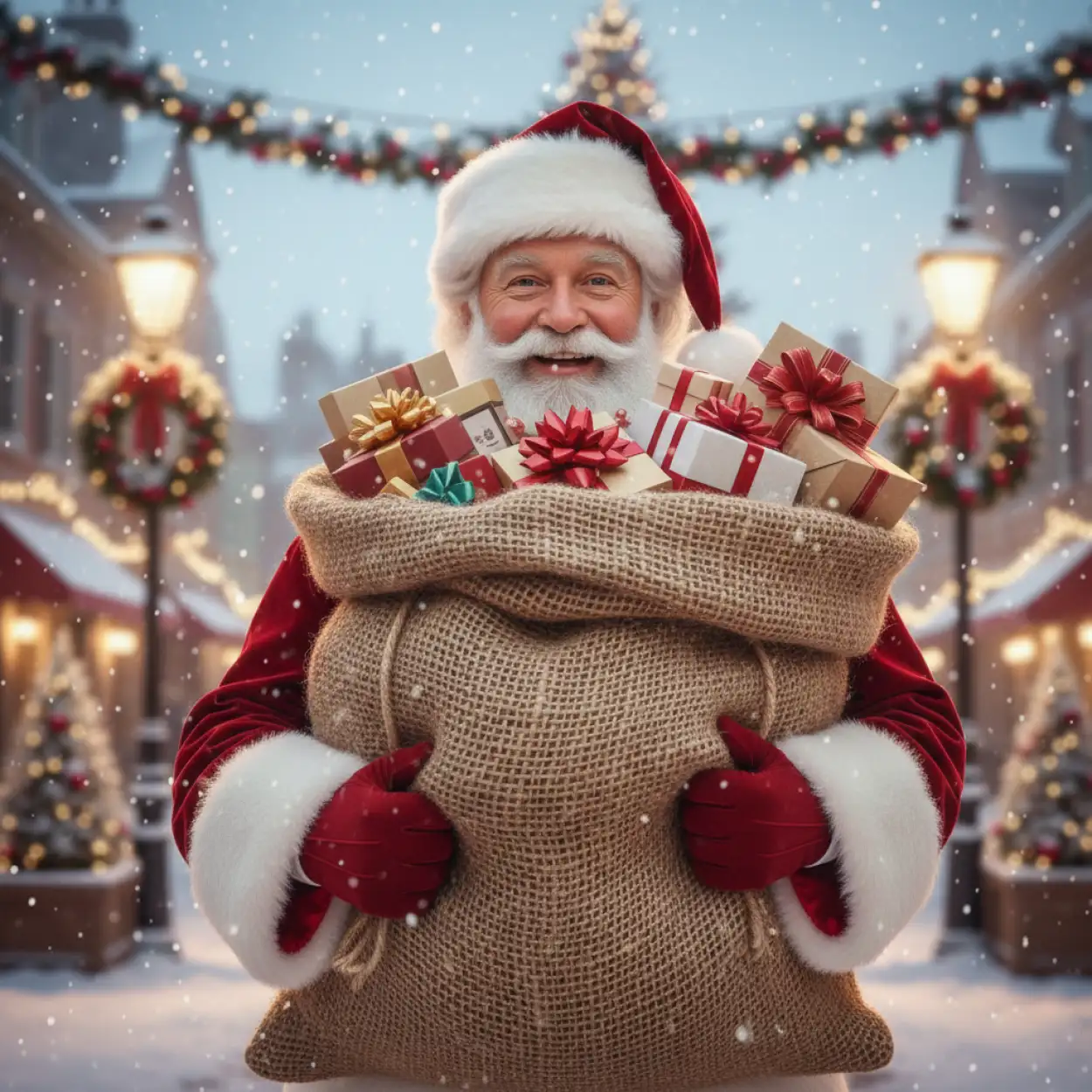 Free Download Christmas Background With Santa Claus Forest Scene - High Quality Christmas Background With Santa Claus Background Image