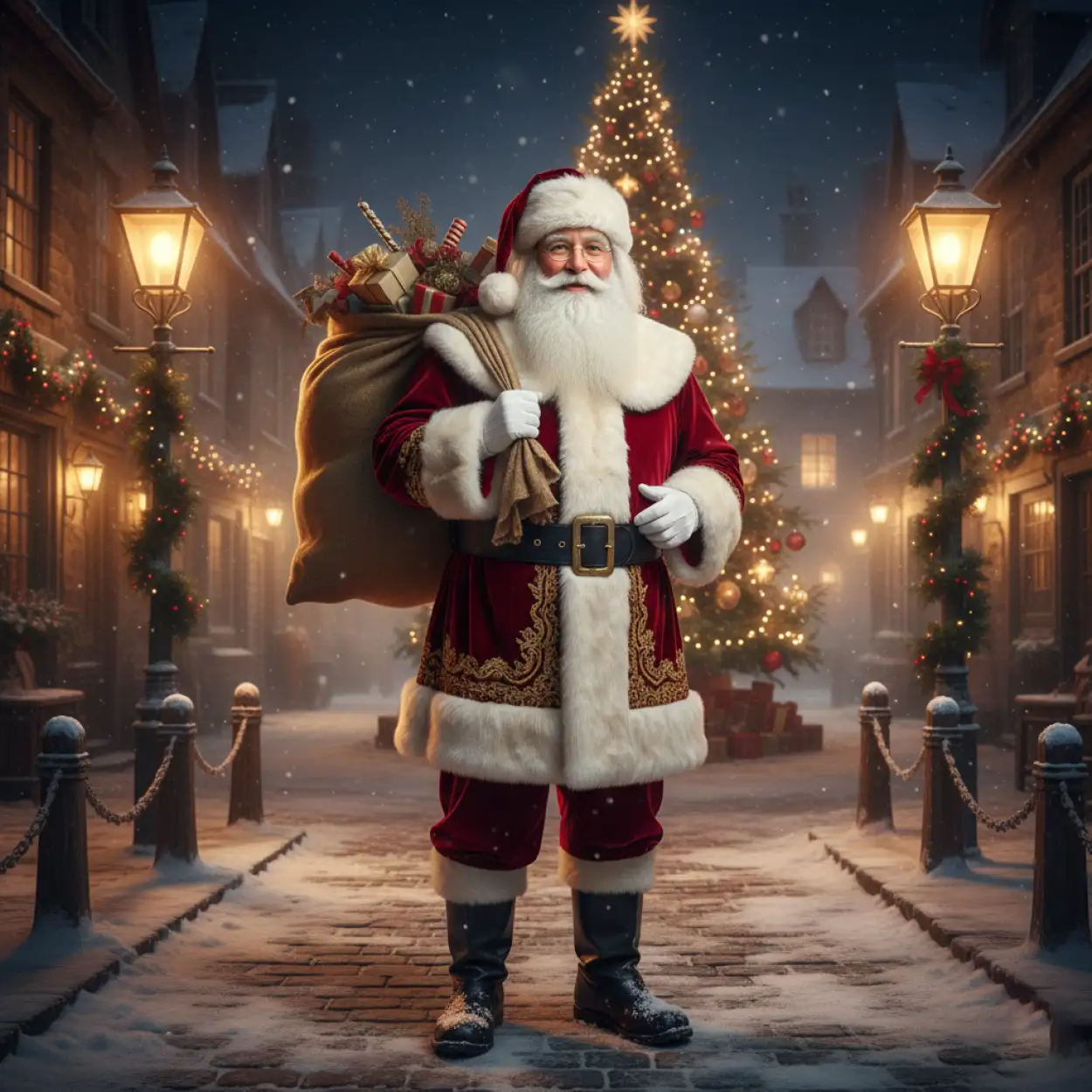 Free Download Christmas Background With Santa Claus Holiday Theme - High Quality Christmas Background With Santa Claus Background Image