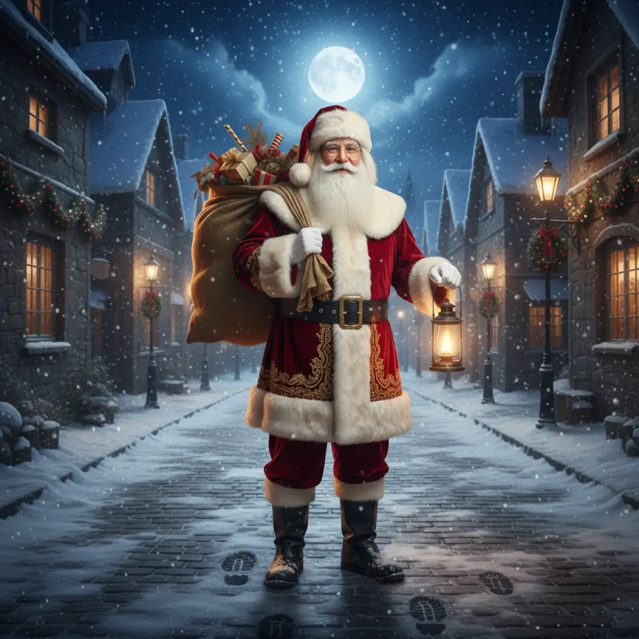 Free Download Christmas Background With Santa Claus Realistic - High Quality Christmas Background With Santa Claus Background Image