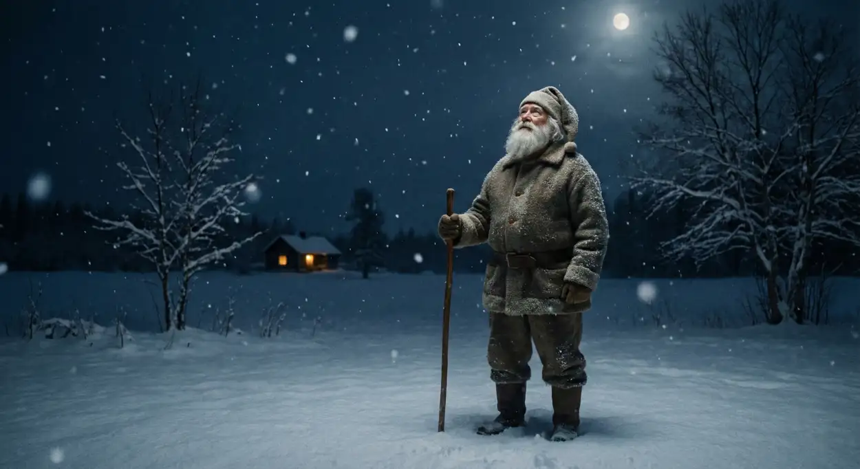 Free Download Christmas Background With Santa Claus Snowy Road - High Quality Christmas Background With Santa Claus Background Image