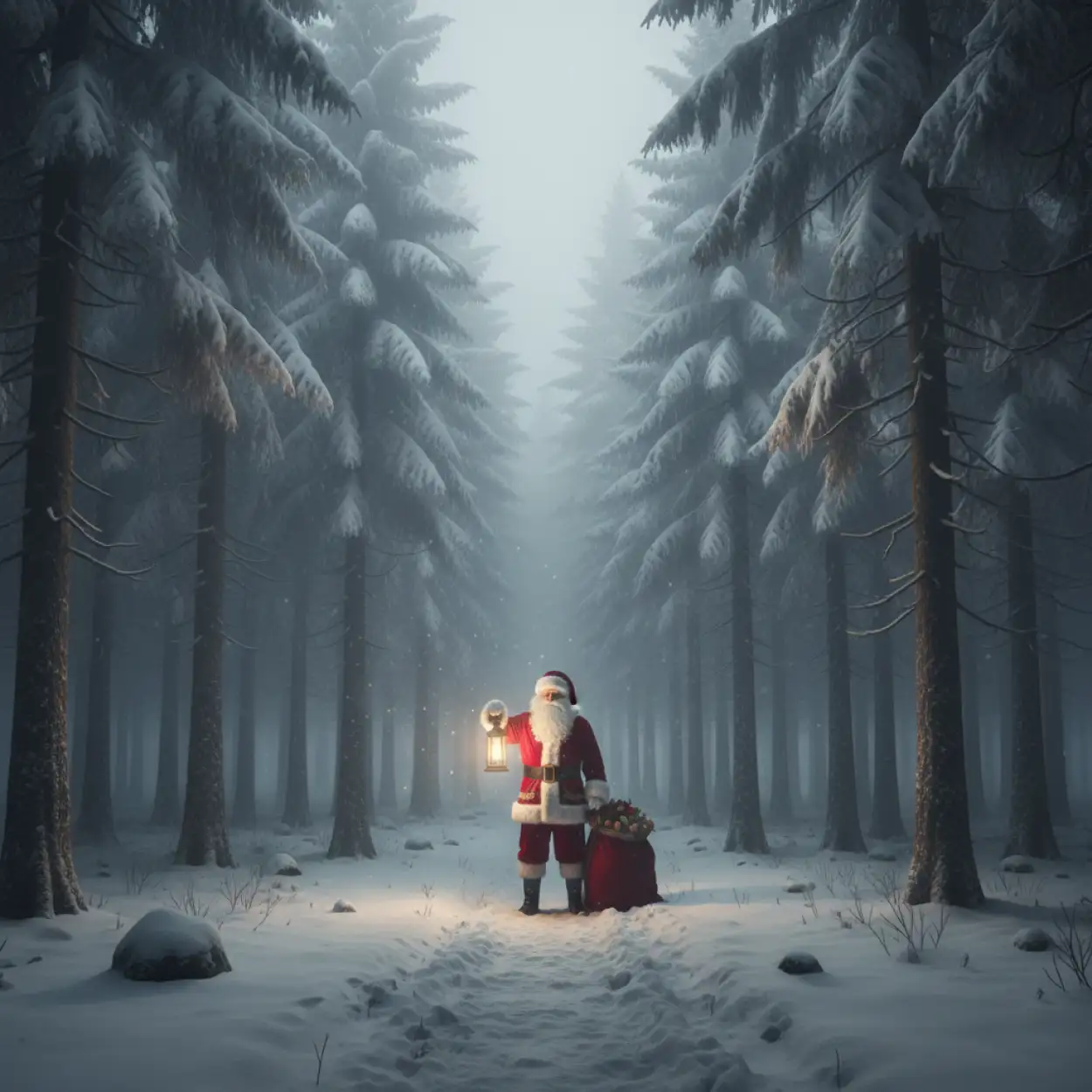 Free Download Christmas Background With Santa Claus Winter Theme - High Quality Christmas Background With Santa Claus Background Image
