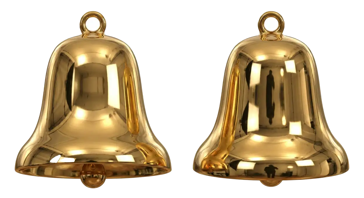 Free Download Golden Christmas Bell Png Transparent Background - High Quality Christmas Bell Png PNG Image