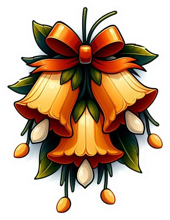 Free Download Christmas Bells Sandersonia Aurantiaca Png - High Quality Christmas Bell PNG Image