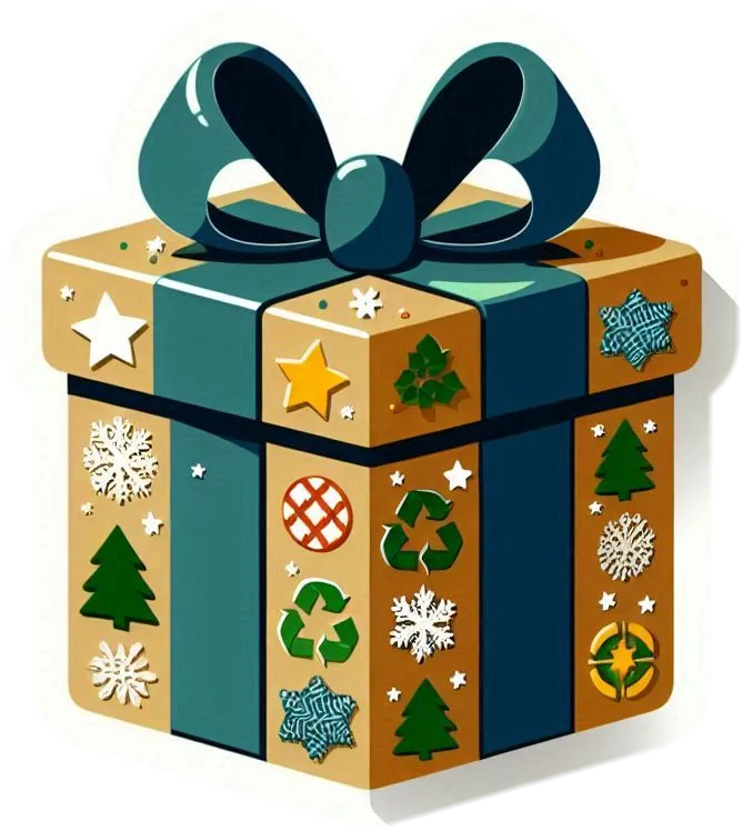 Christmas Gift Box With Eco-friendly Wrapping Paper - Royalty Free Gift Box Image | Pngmagic Free Download Christmas Gift Box With Eco-friendly Wrapping Paper - High Quality Gift Box PNG Image