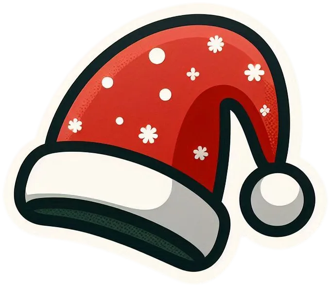 Christmas Hat Png With Snowflakes For Winter Themes - Royalty Free Christmas Hat Png Image | Pngmagic Free Download Christmas Hat Png With Snowflakes For Winter Themes - High Quality Christmas Hat Png PNG Image
