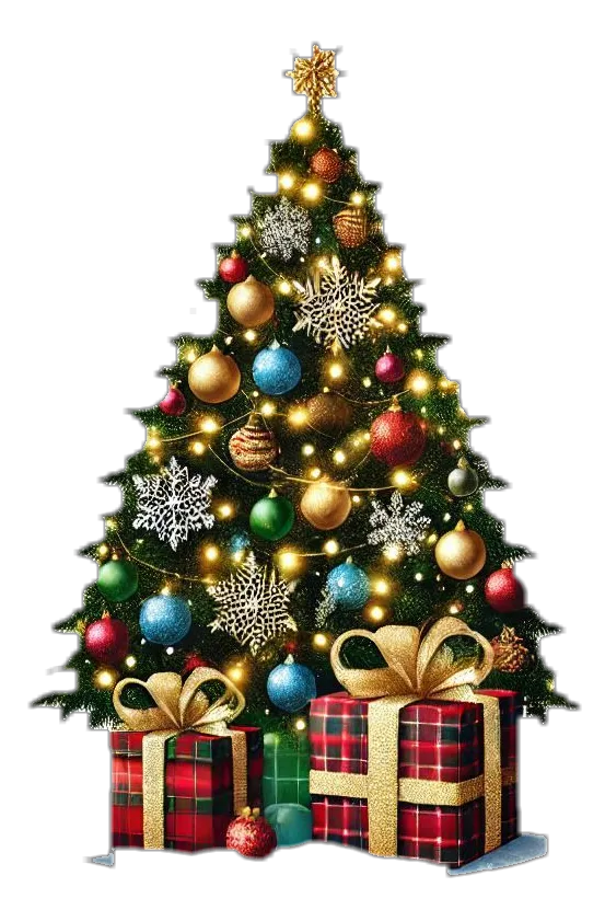 Free Download Christmas Tree Png With Gifts Underneath - High Quality Christmas Tree PNG Image