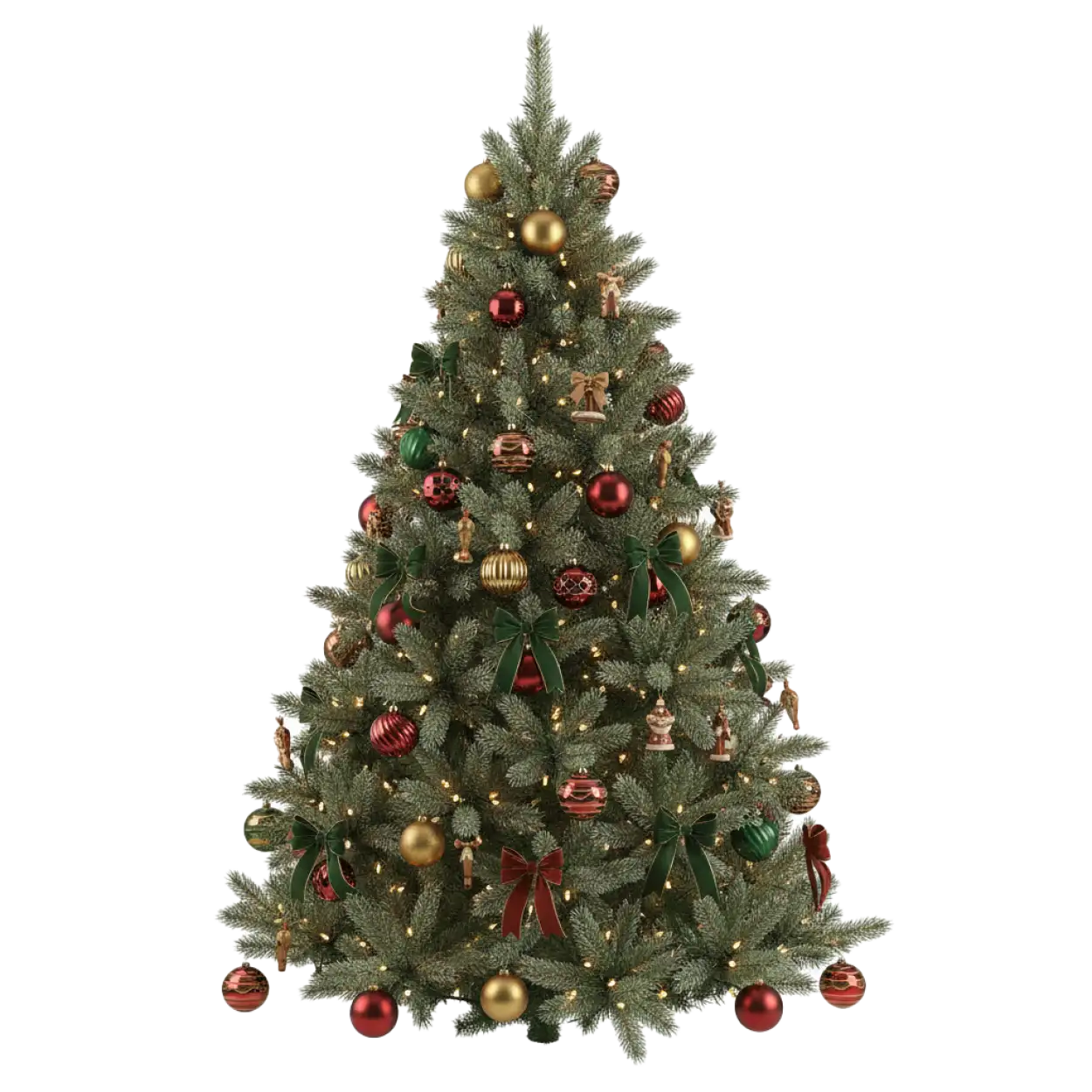 Free Download Christmas Tree PNG With Hanging Bells - High Quality Christmas Tree PNG Transparent PNG