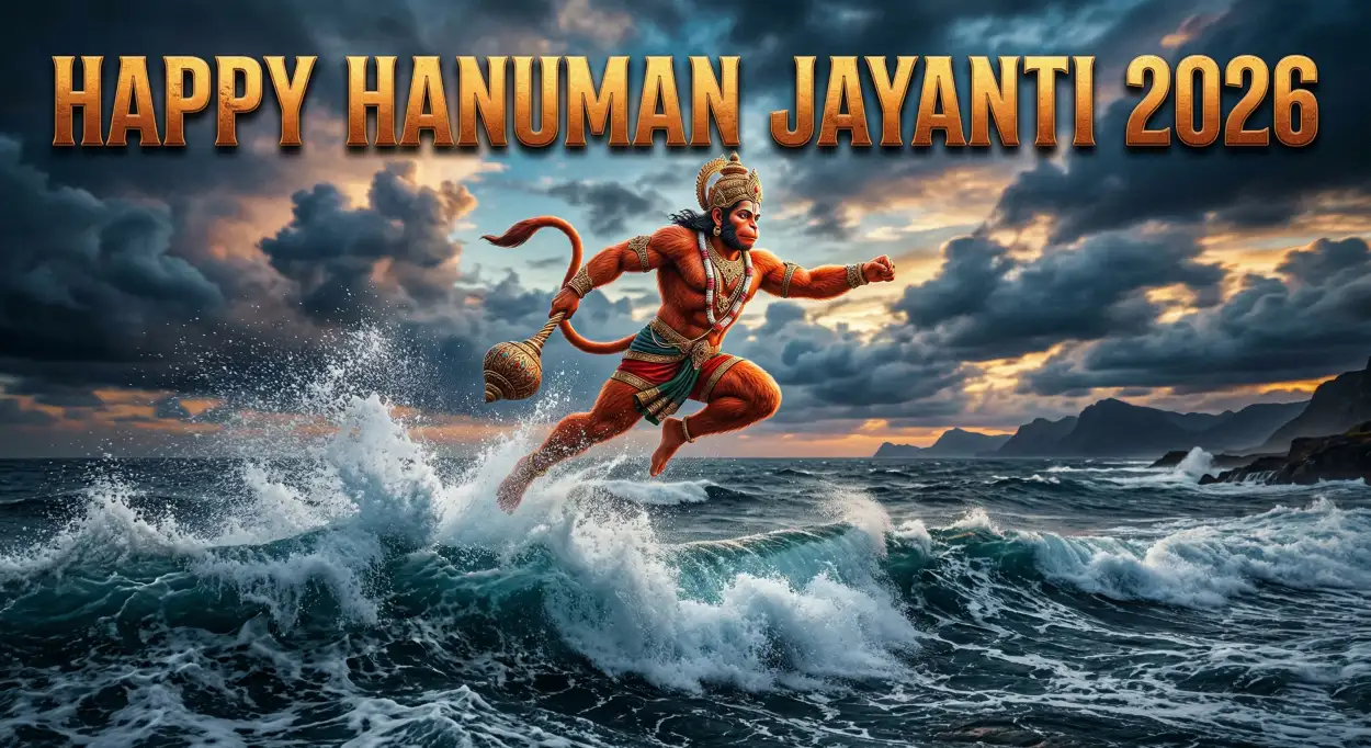 Free Download Cinematic Hanuman Jayanti Poster - High Quality Happy Hanuman Jayanti 2026 Image