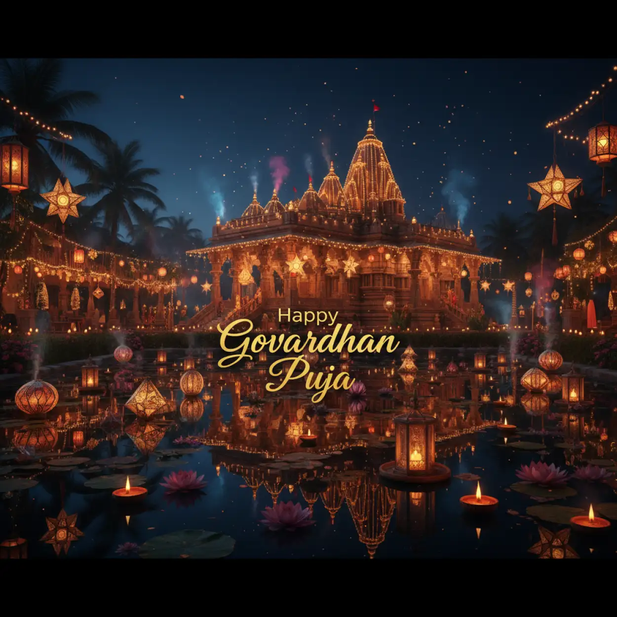 Free Download Close-up Of Diya Flames During Evening Aarti - High Quality Happy Govhappy Govardhan Puja 2025ardhan Puja 2025 Background