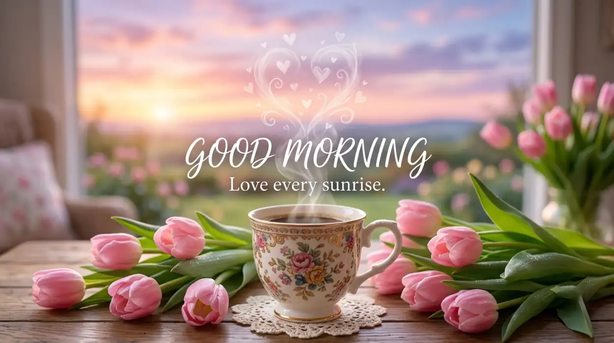 Free Download Coffee Cup With Heart Good Morning - High Quality Good Morning Coffee Image