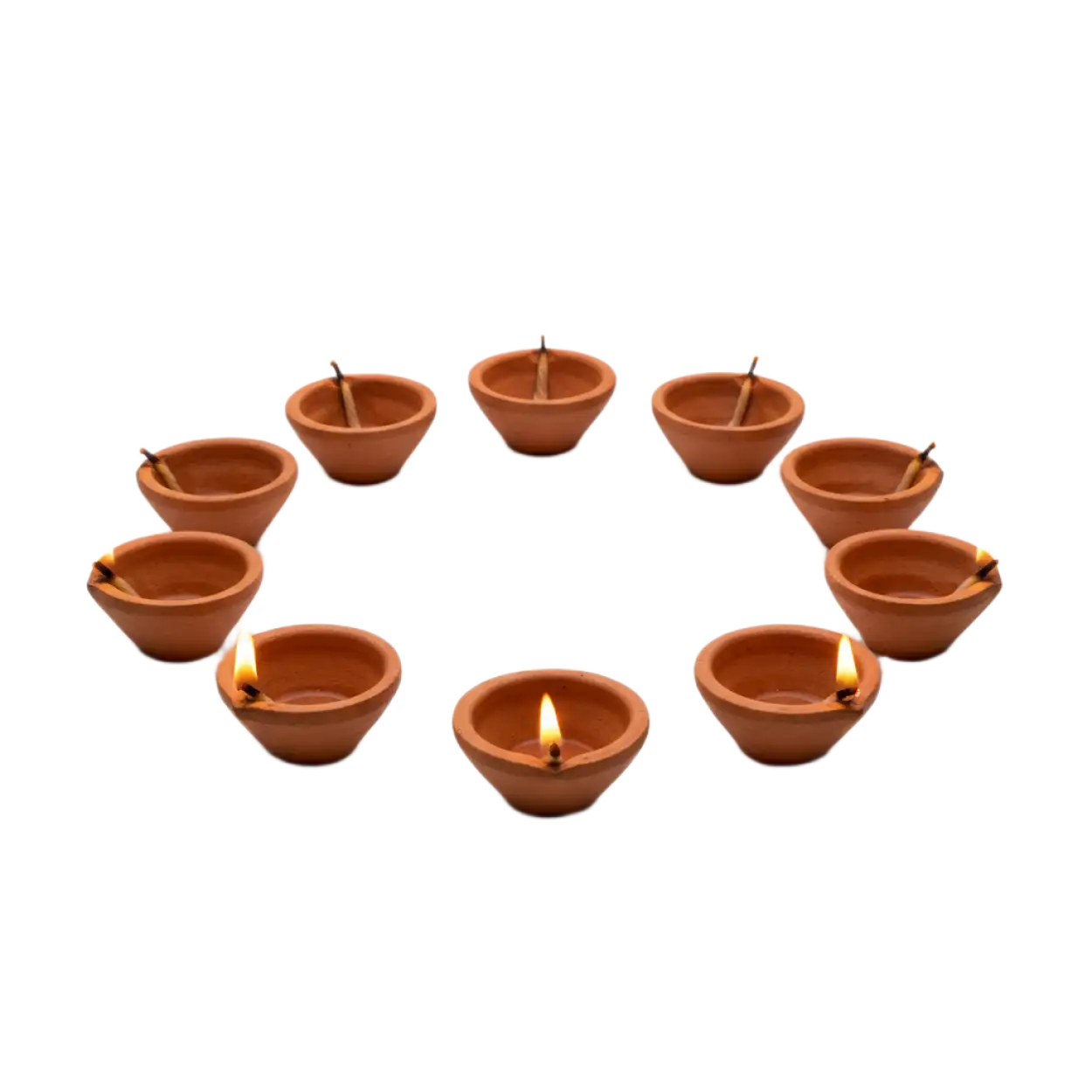 Free Download Colorful Clay Diya Png For Diwali Celebration Design - High Quality Diya Png PNG Image