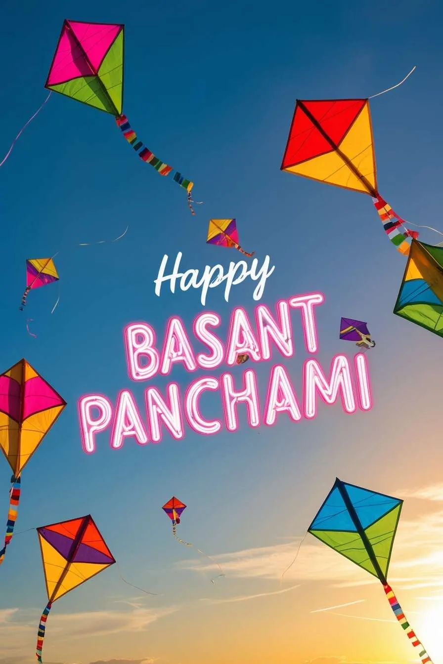 Free Download Colorful Kites On Yellow Sunset Sky Hd Wallpaper - High Quality Yellow-themed Backgrounds For Basant Panchami Background