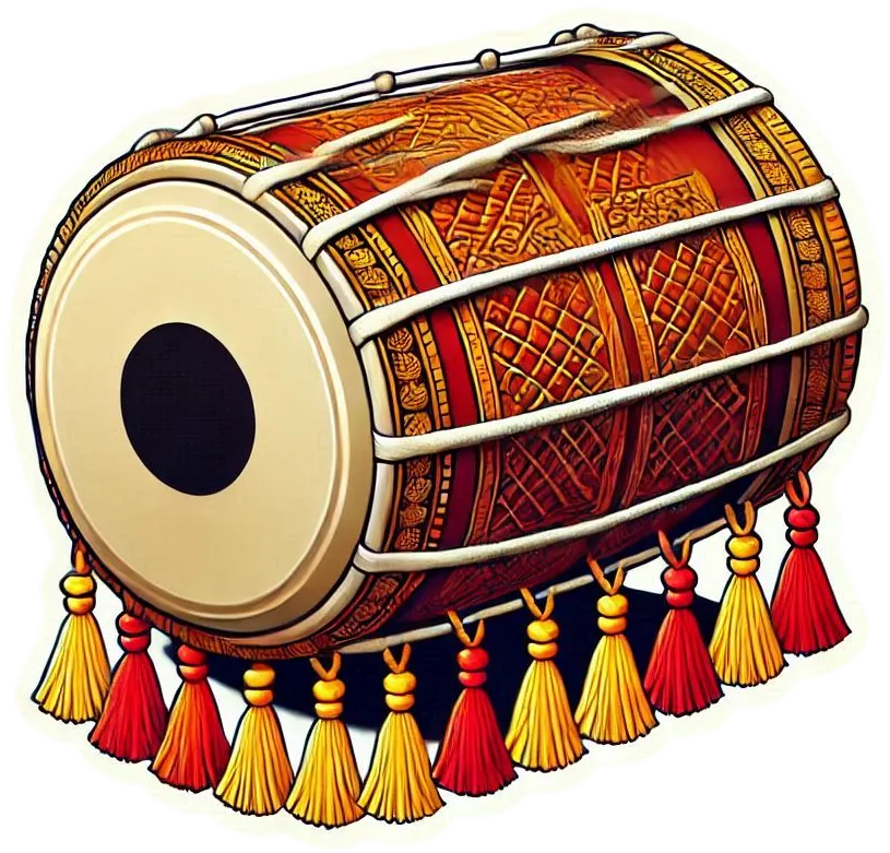 Colorful Lohri Dhol Png With Traditional Patterns - Royalty Free Lohri Dhol Png Image | Pngmagic Free Download Colorful Lohri Dhol Png With Traditional Patterns - High Quality Lohri Dhol Png PNG Image