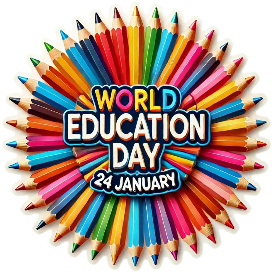 Free Download Colorful World Education Day 2025 Png Clipart - High Quality World Education Day PNG PNG Image