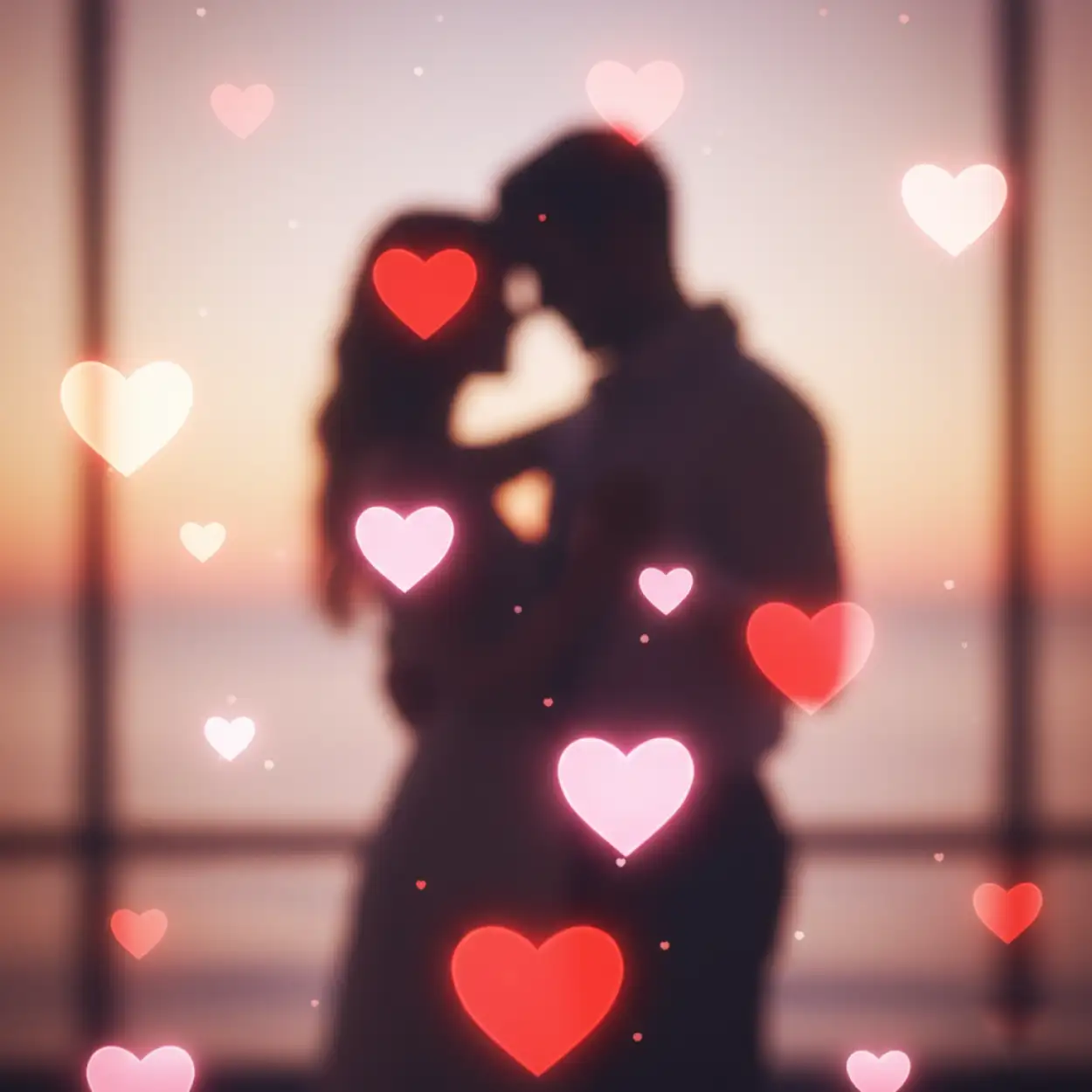 Free Download Couple Silhouette Valentines Day Background - High Quality Happy Valentines Day Background Hd Background