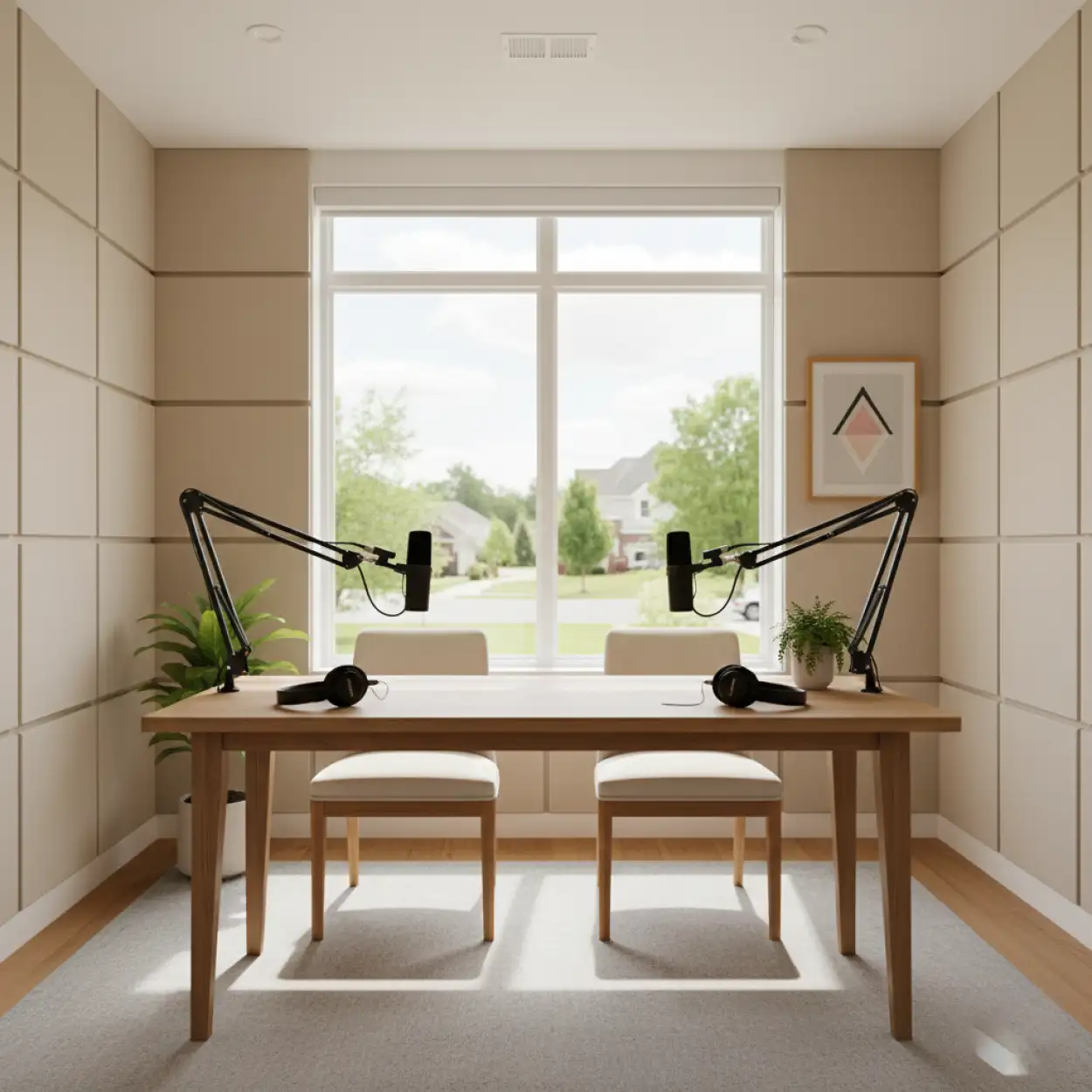 Free Download Cozy Podcast Recording Studio Background - High Quality Podcast Studio Background Background Image