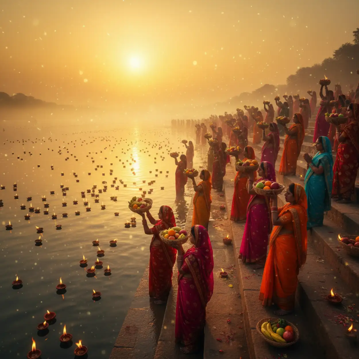 Free Download Creative Chhath Puja Celebration Background Design - High Quality Chhath Puja Background Background Image