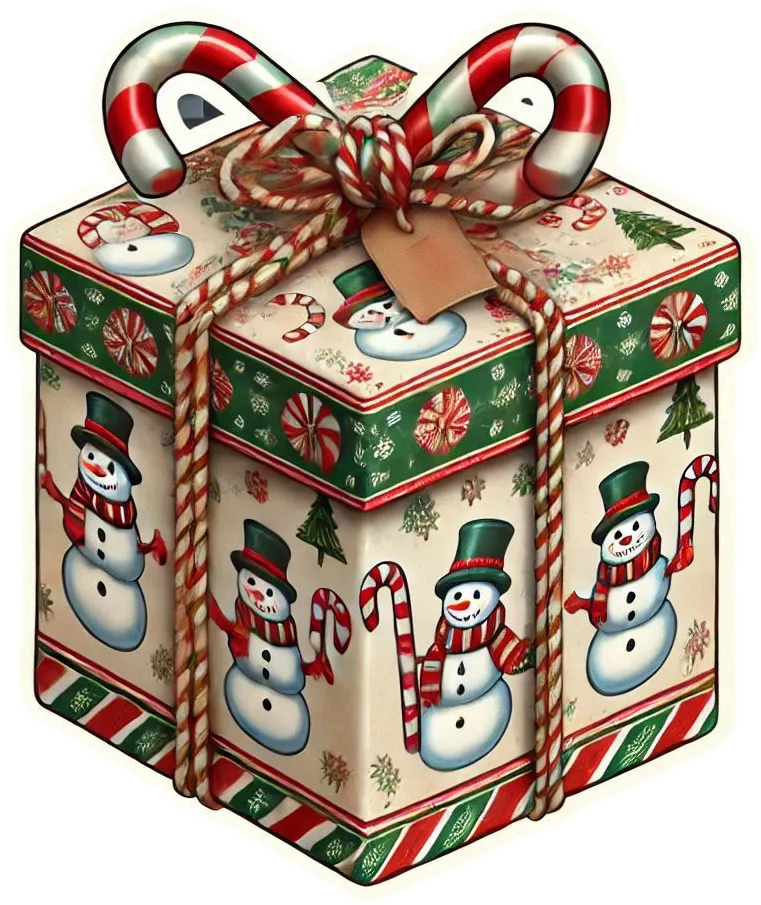 Free Download Creative Christmas Gift Box Png With Patterns - High Quality Gift Box PNG Image