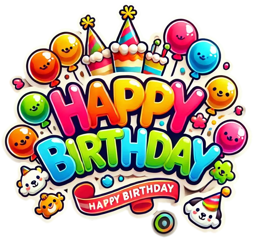 Creative Colorful Balloon Birthday Text For Kids Parties - Royalty Free Happy Birthday Image | Pngmagic Free Download Creative Colorful Balloon Birthday Text For Kids Parties - High Quality Happy Birthday PNG Image