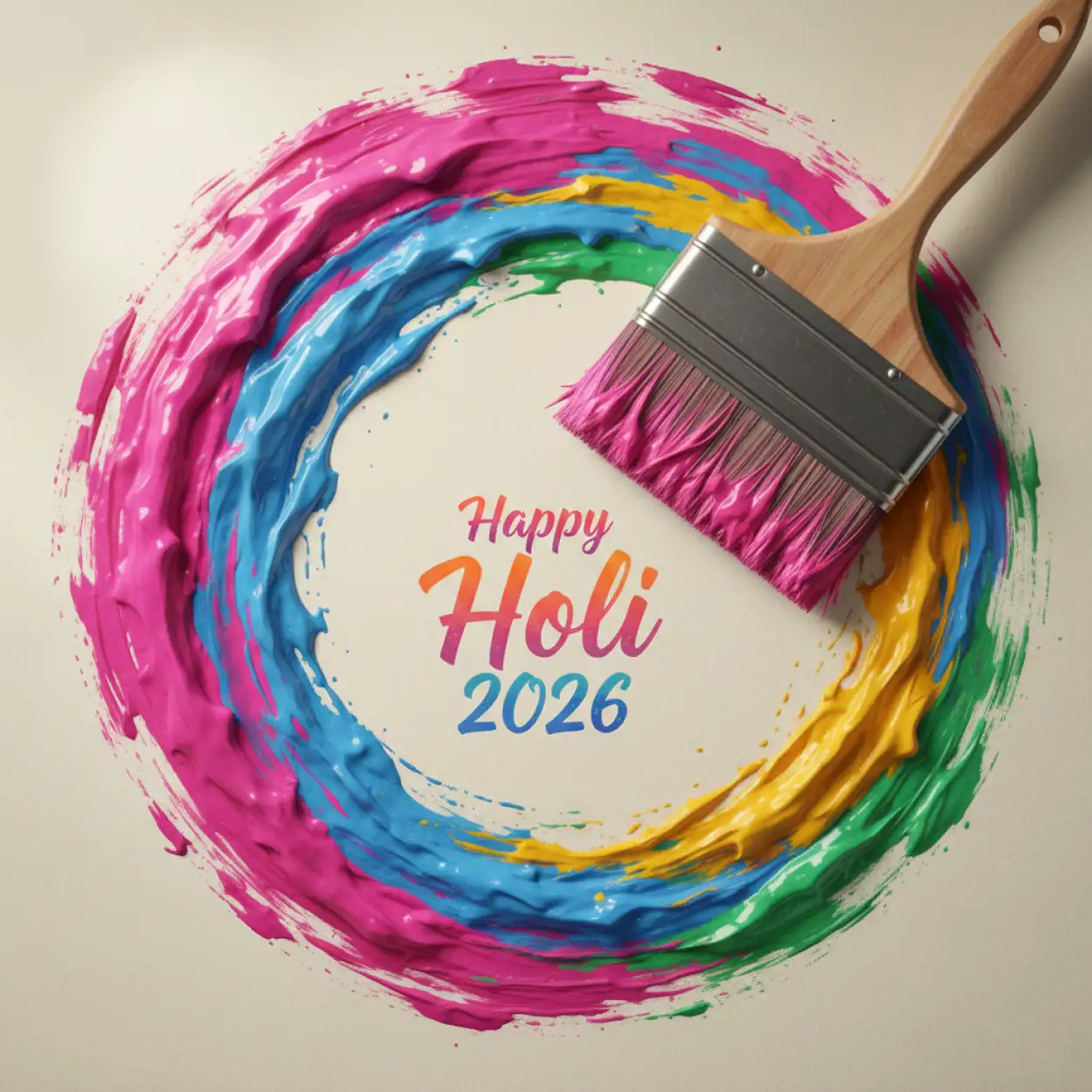 Free Download Creative Happy Holi Greeting Card 2026 Design 2 - High Quality Happy Holi Greeting Card 2026 Image