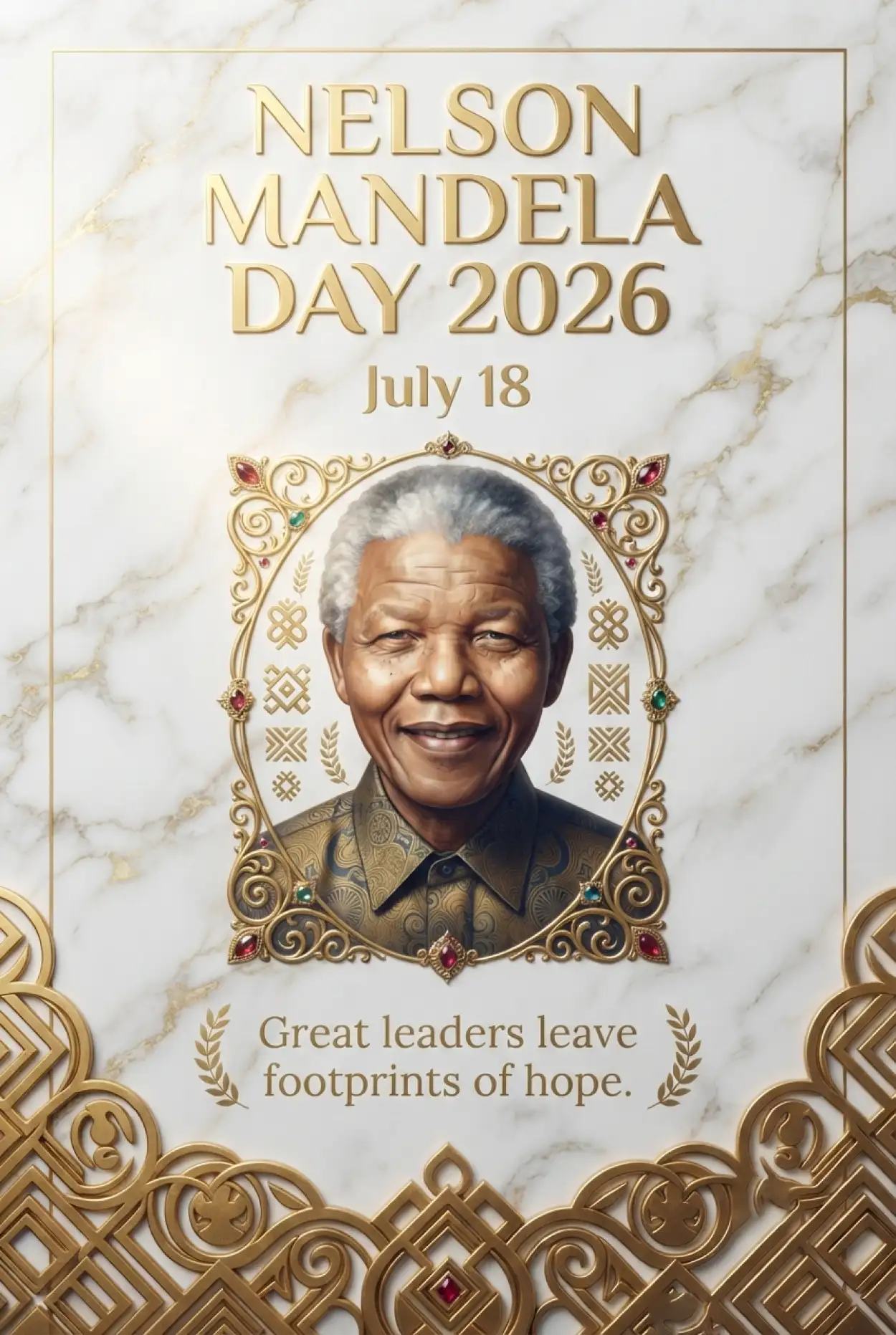 Free Download Creative Nelson Mandela Poster Template 2026 - High Quality Nelson Mandela Poster 2026 Image
