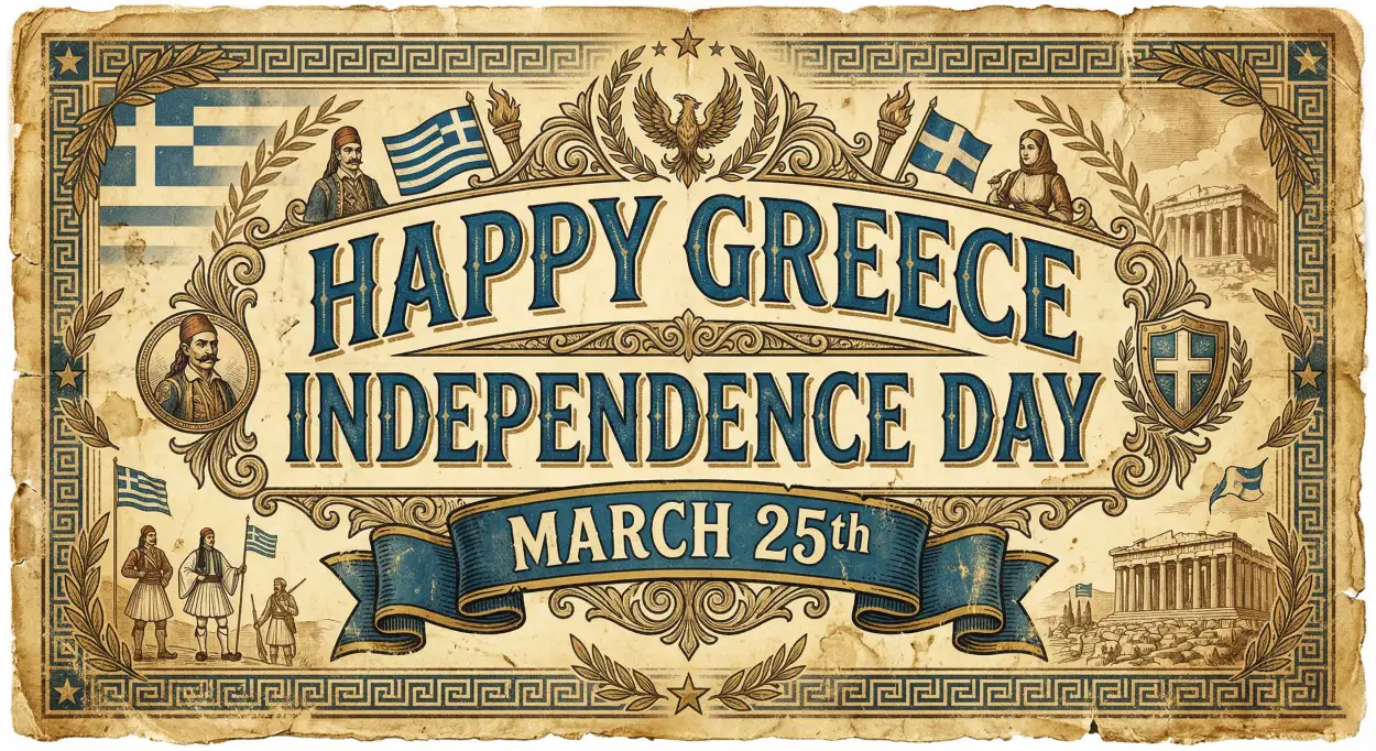 Free Download Creative Poster Greek Independence Day - High Quality Happy Greece Independence Day 2026 Image