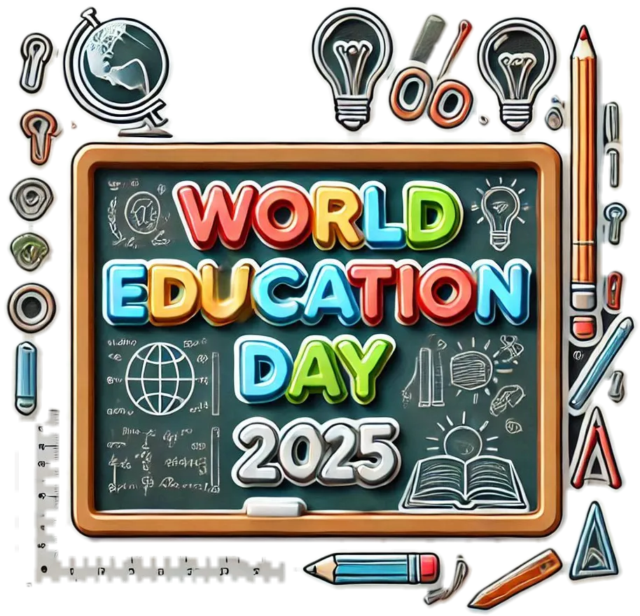 Free Download Creative World Education Day 2025 Png Templates For Social Sharing - High Quality World Education Day Png PNG Image