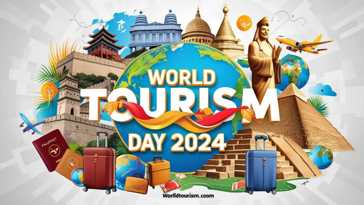Free Download Creative World Tourism Day Wishing Images - High Quality World Tourism Day Background