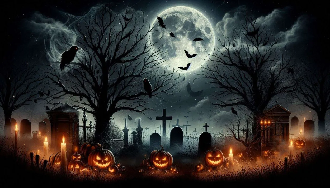 Creepy Halloween Background With Ghostly Silhouettes - Royalty Free Halloween Background Image | Pngmagic Free Download Creepy Halloween Background With Ghostly Silhouettes - High Quality Halloween Background Background