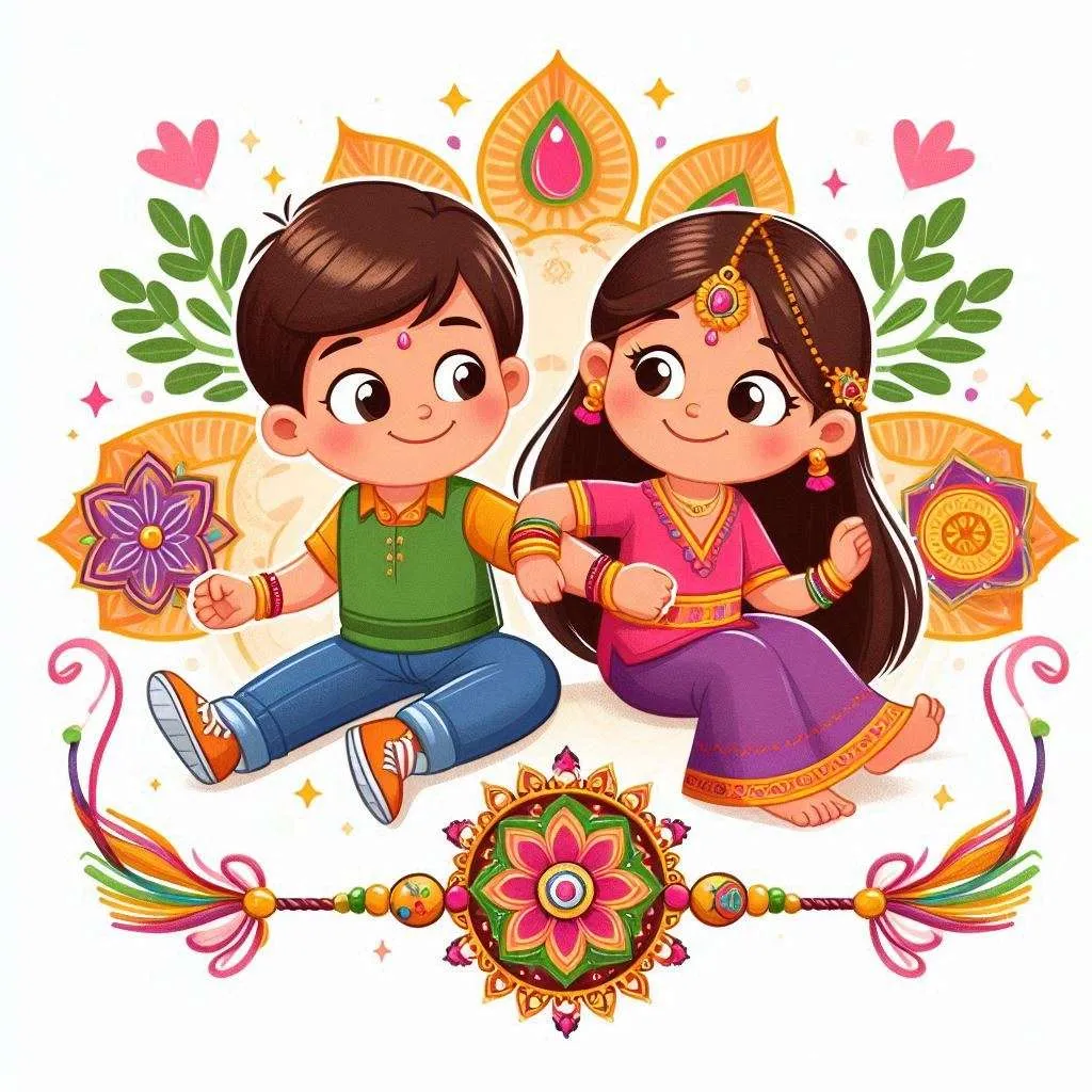 Free Download Cute And Colorful Raksha Bandhan Images For Kids And Family Celebrations - High Quality Raksha Bandhan Background