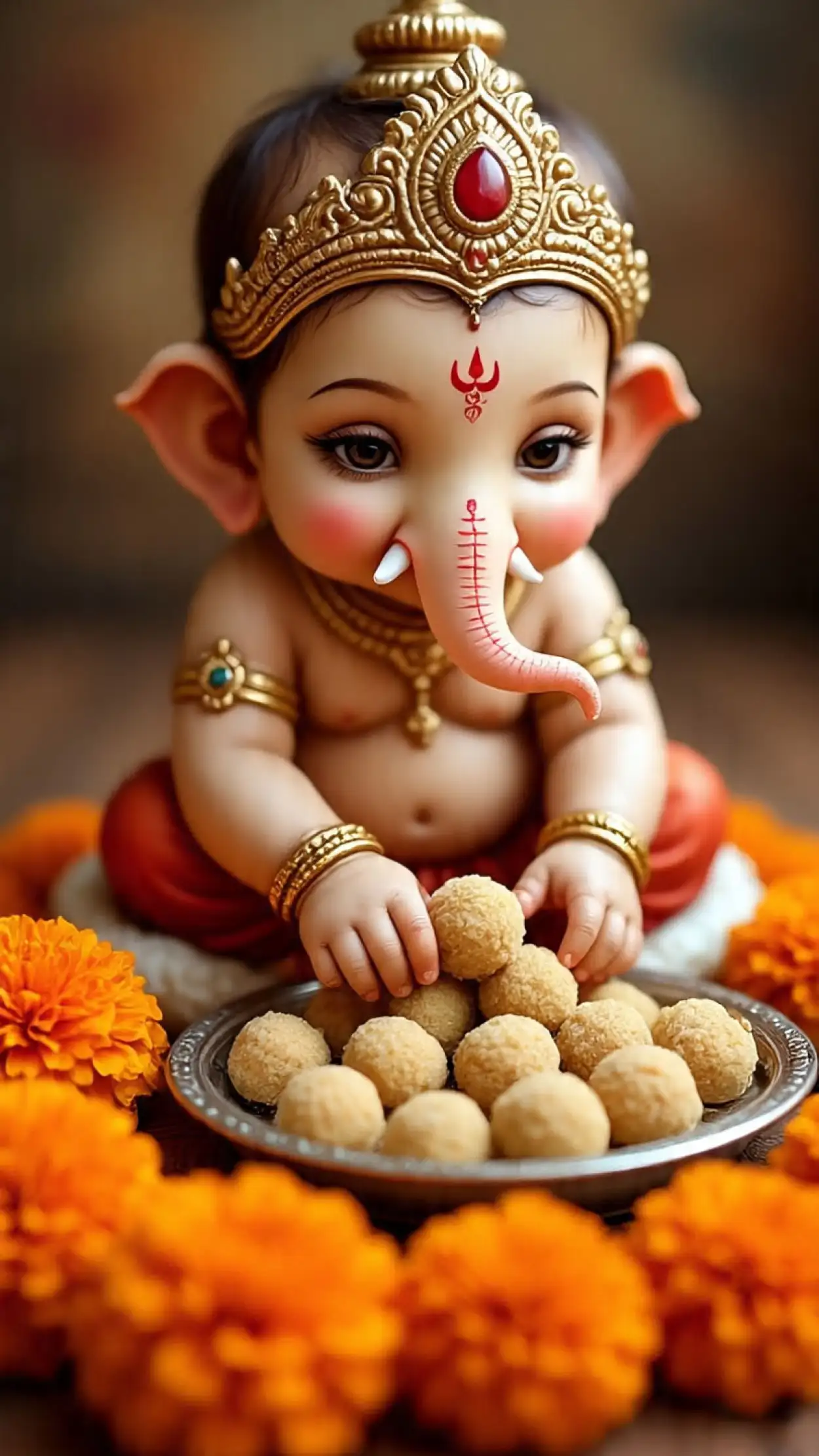 Free Download Cute Baby Ganesha Idol Photo HD - High Quality Baby Ganesha Background