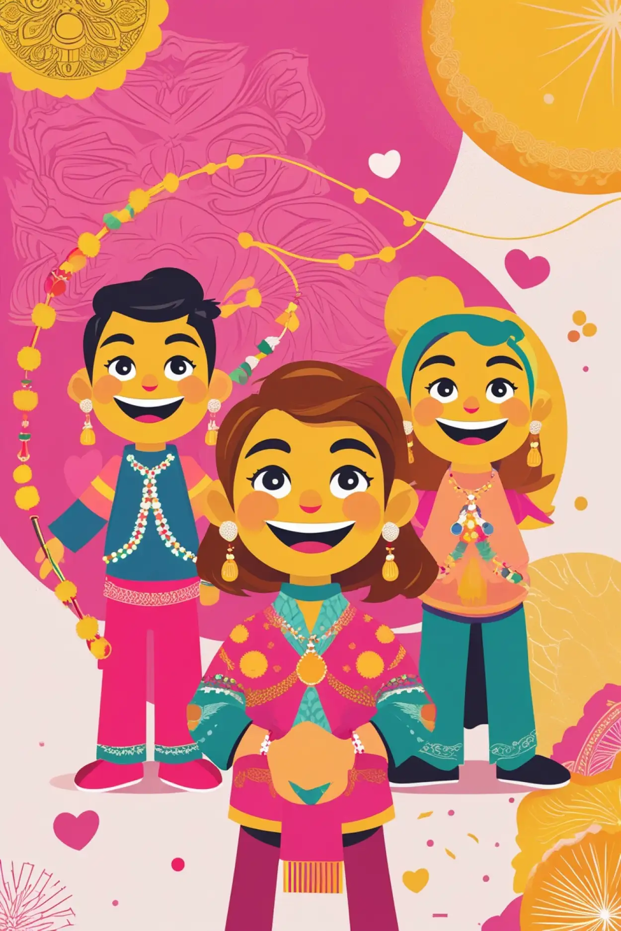 Free Download Cute Cartoon Rakhi Banner Background For Kids - High Quality Happy Rakhi Banner Background Background