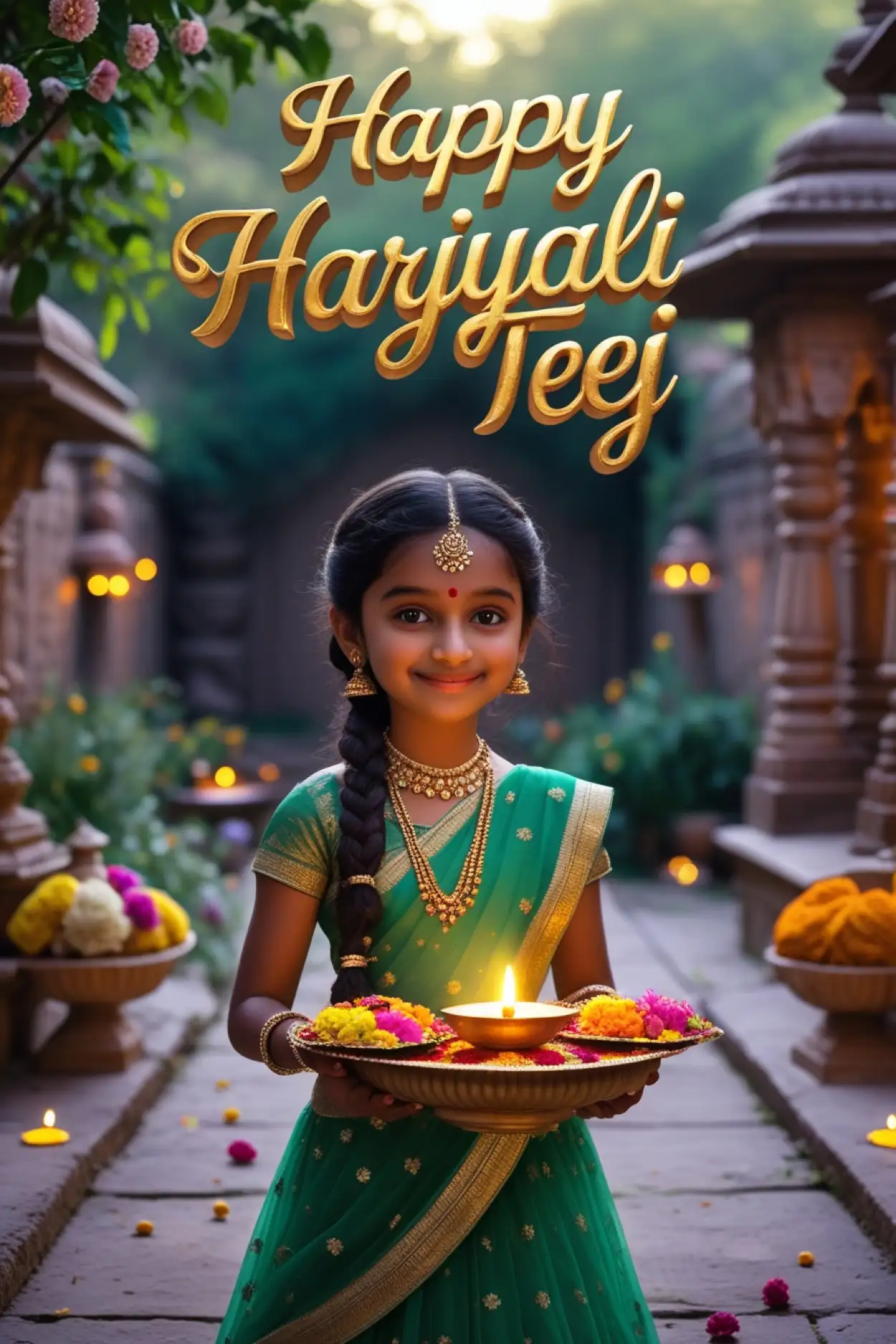 Free Download Cute Girl On Swing PNG Teej - High Quality Happy Hariyali Teej PNG Image
