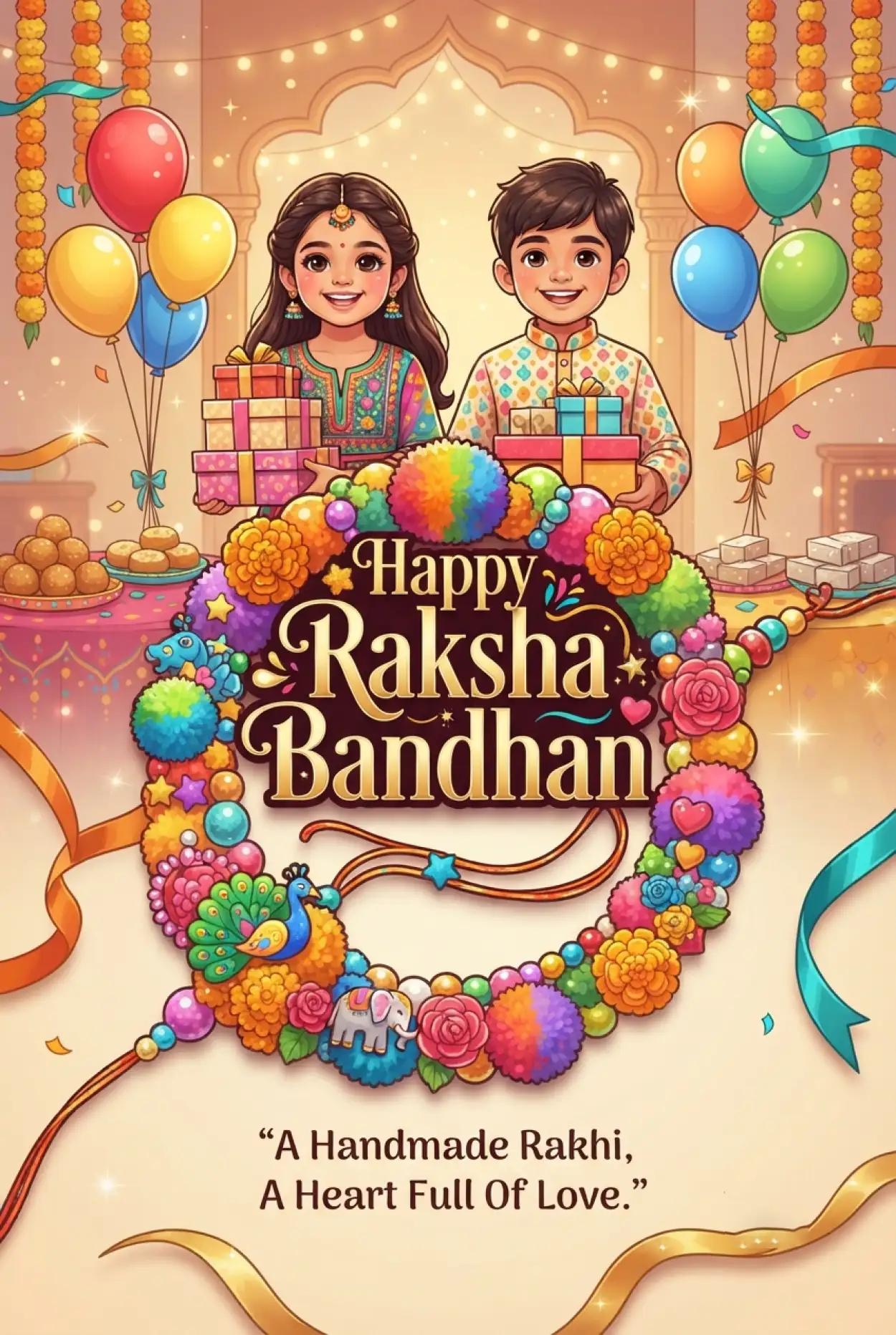 Free Download Cute Happy Raksha Bandhan 2026 Instagram Wishes - High Quality Happy Raksha Bandhan Wishes 2026 Image