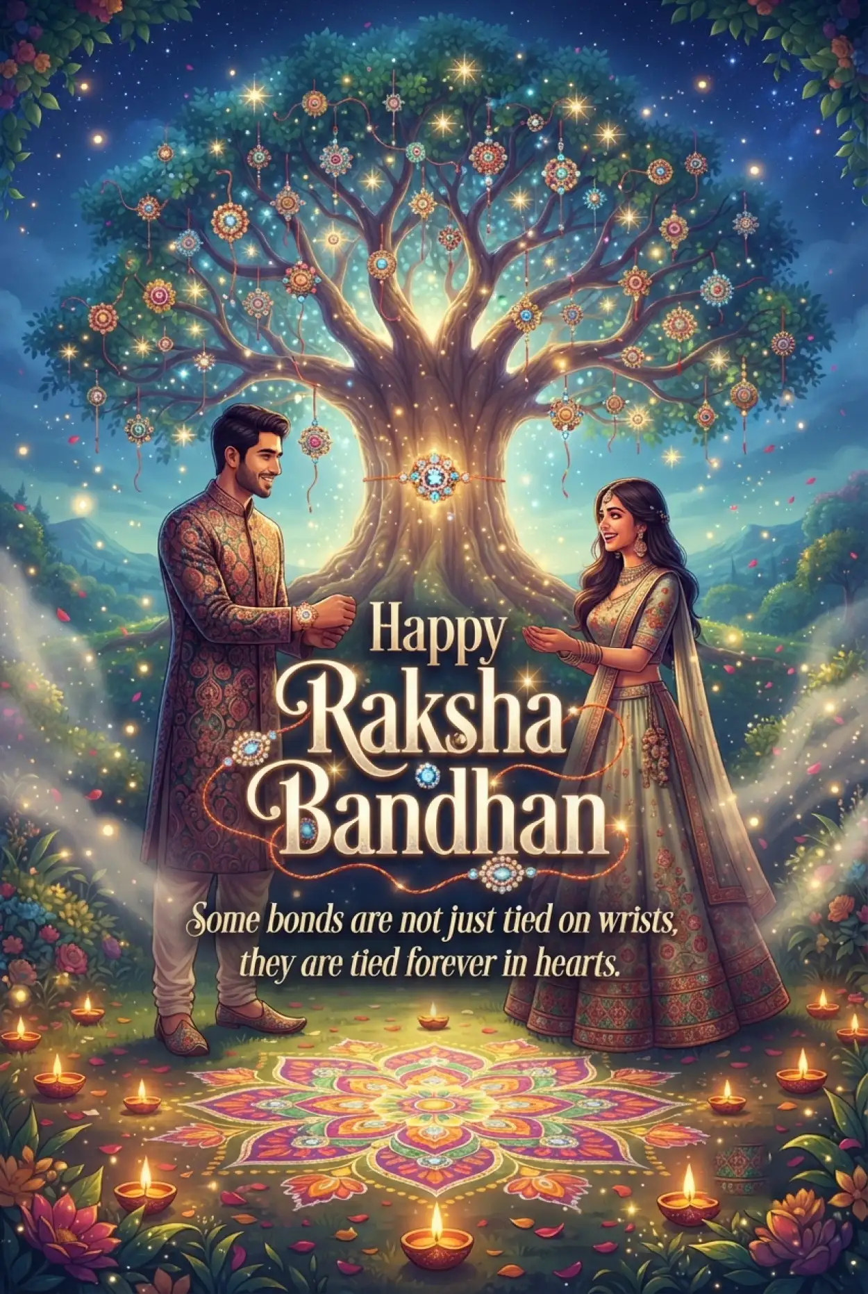 Free Download Cute Happy Raksha Bandhan Greetings With Love - High Quality Happy Raksha Bandhan Wishes For Children Image