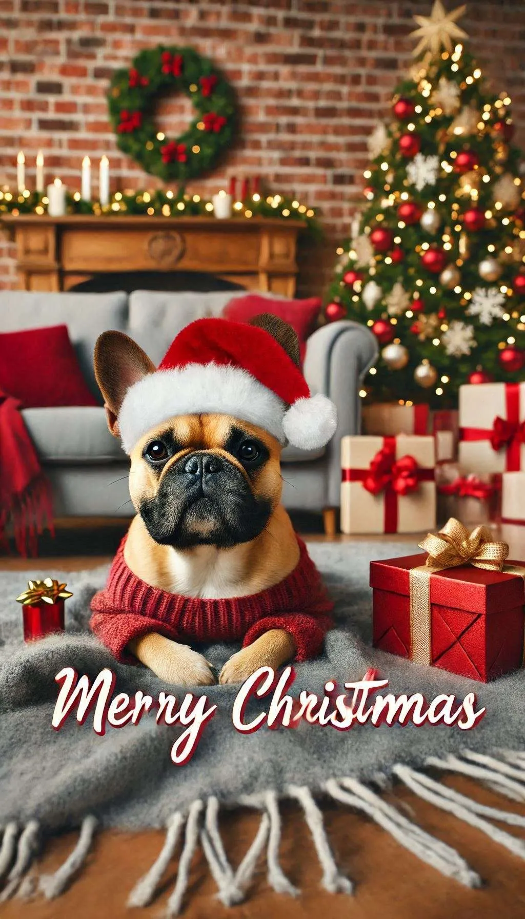Free Download Cute Merry Christmas Dog Image For Wallpapers - High Quality Merry Christmas Dog Image Background