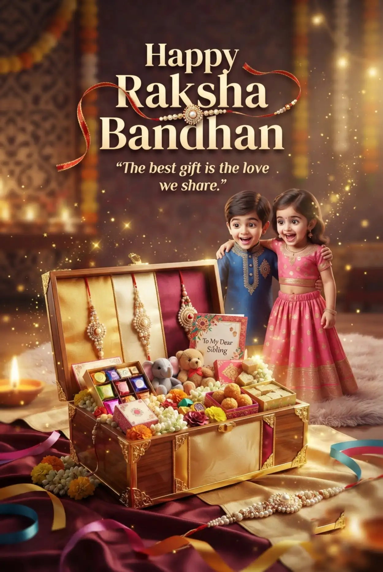 Free Download Cute Raksha Bandhan Wishes 2026 - High Quality Happy Raksha Bandhan Wishes 2026 Image
