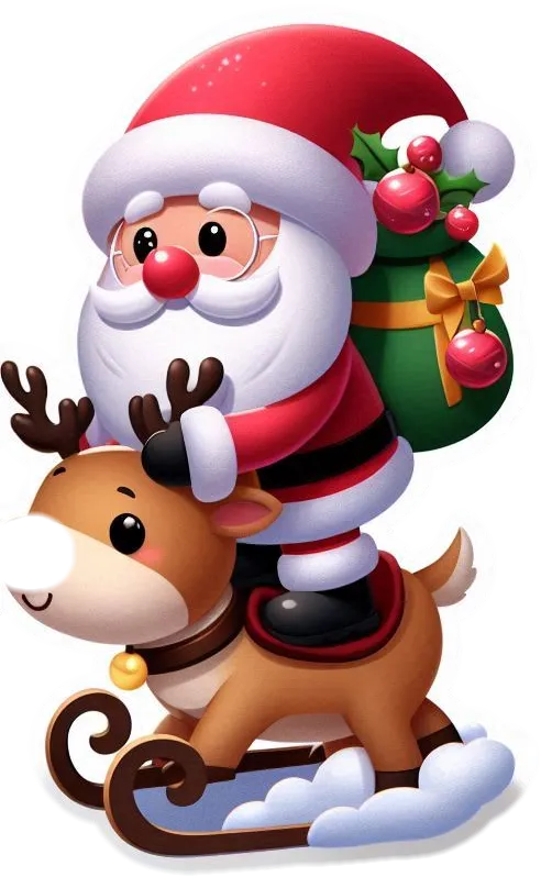 Cute Santa Claus With Reindeer Transparent Png Images - Royalty Free Merry Christmas Cartoon Santa Claus Image | Pngmagic Free Download Cute Santa Claus With Reindeer Transparent Png Images - High Quality Merry Christmas Cartoon Santa Claus PNG Image