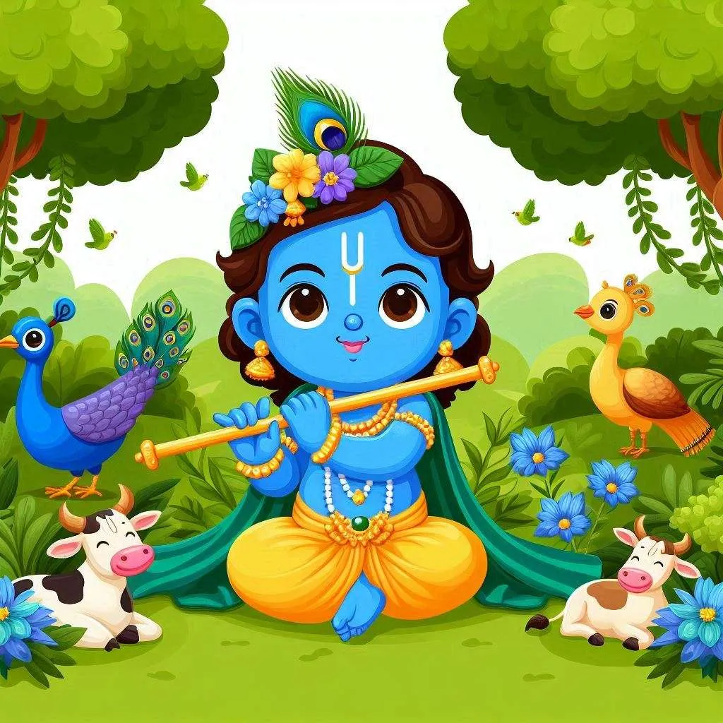 Detailed Illustration Of Lord Krishna With Flute - Royalty Free Lord Krishna Image | Pngmagic Free Download Detailed Illustration Of Lord Krishna With Flute - High Quality Lord Krishna Background