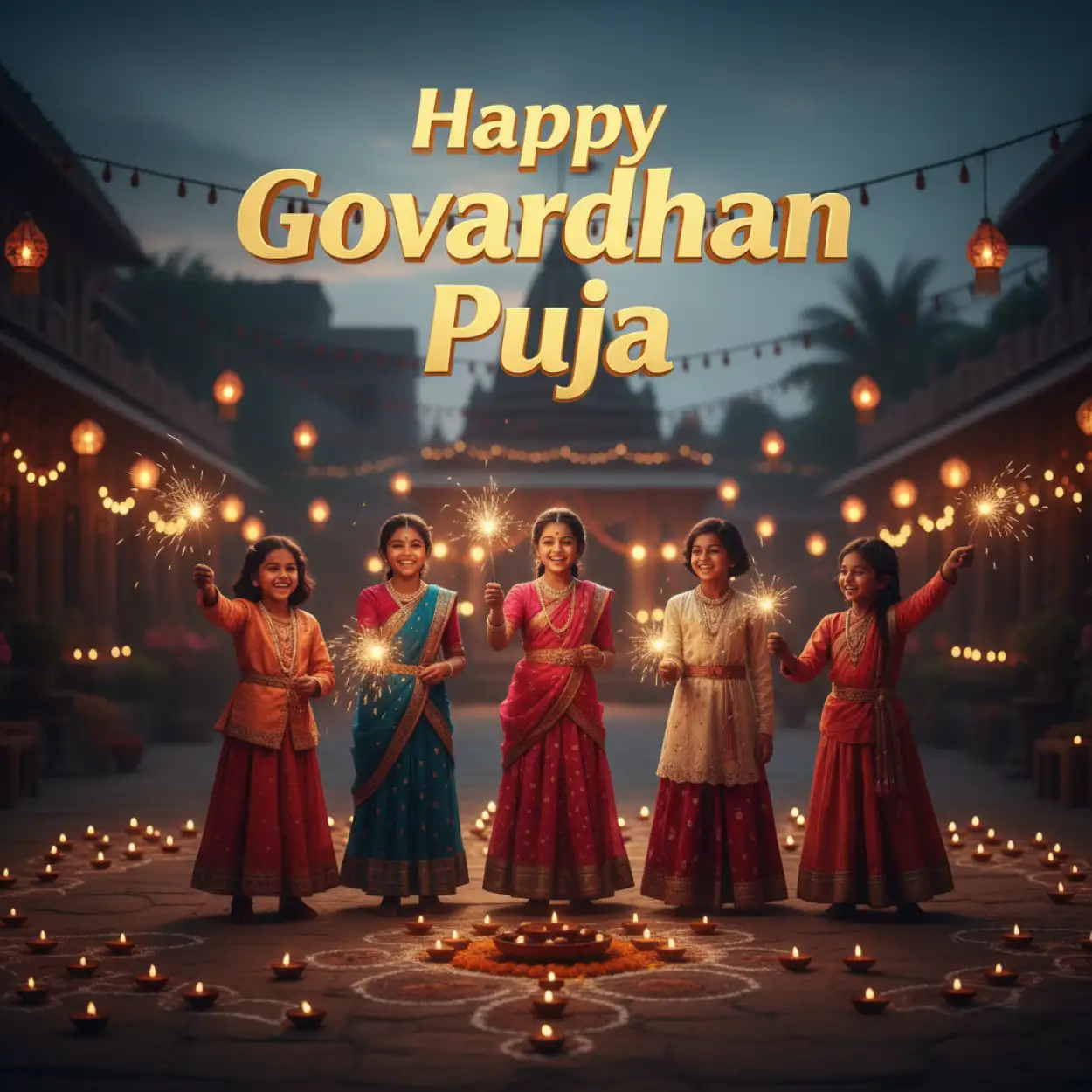 Devotees In Colorful Attire Walking Barefoot On Holy Ground - Royalty Free Happy Govardhan Puja 2025 Image | Pngmagic Free Download Devotees In Colorful Attire Walking Barefoot On Holy Ground - High Quality Happy Govardhan Puja 2025 Background