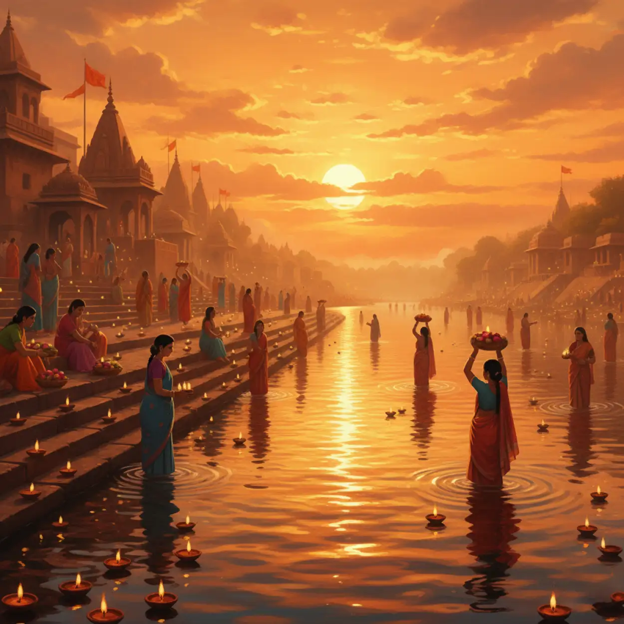 Free Download Devotional Chhath Puja Background For Graphic Design - High Quality Hhath Puja Background Background Image