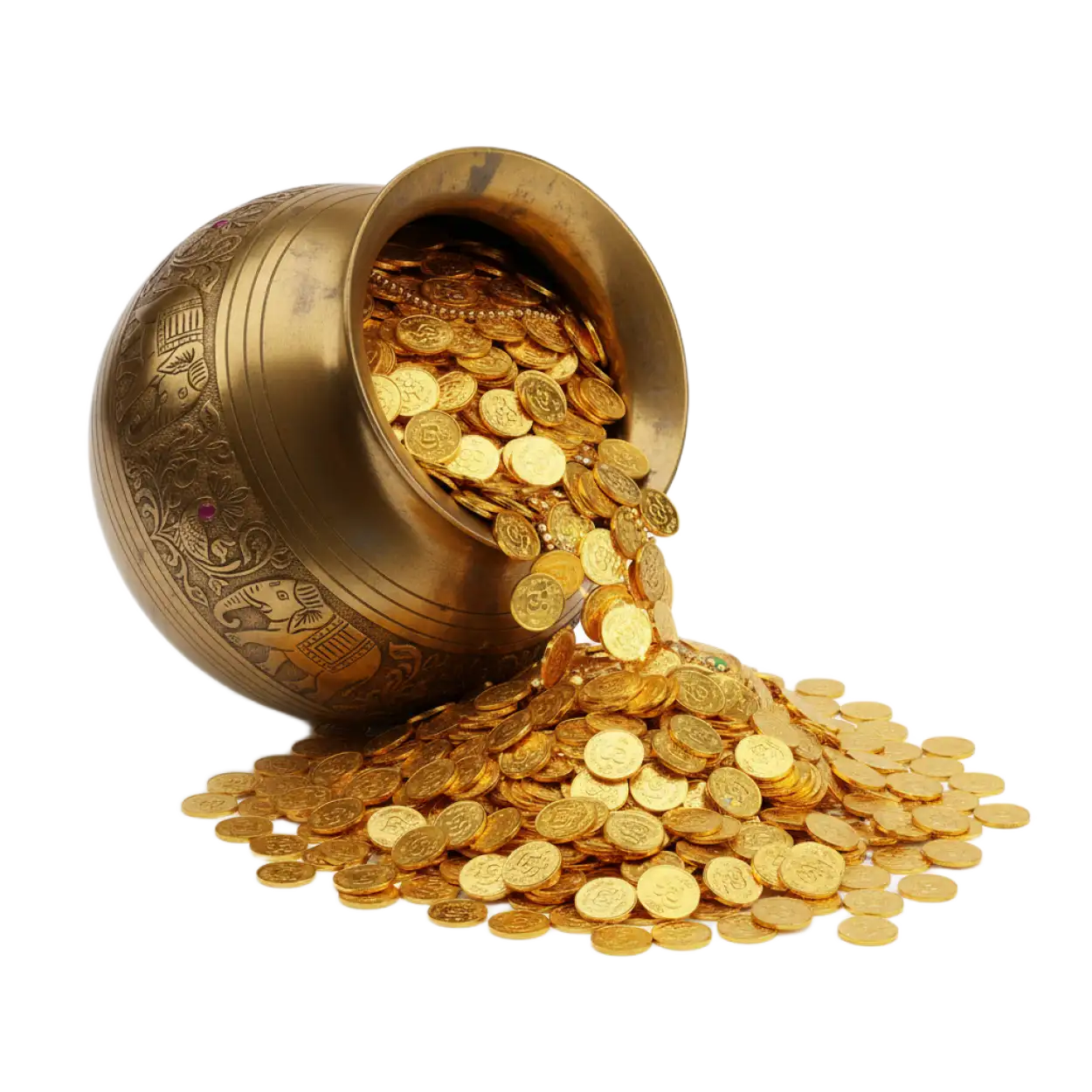 Free Download Dhanteras Coin Stack Png Hd - High Quality Dhanteras Png PNG Image