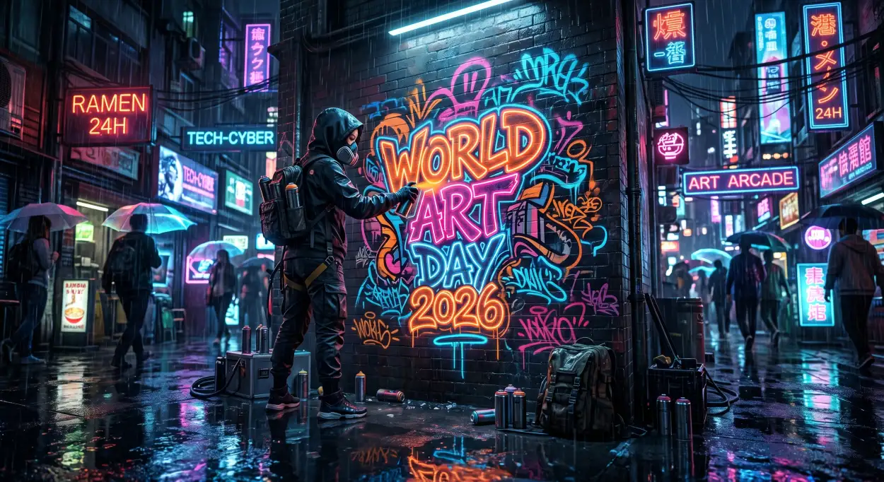 Free Download Digital Art Ideas World Art Day 2 - High Quality World Art Day 2026 Wishes Image