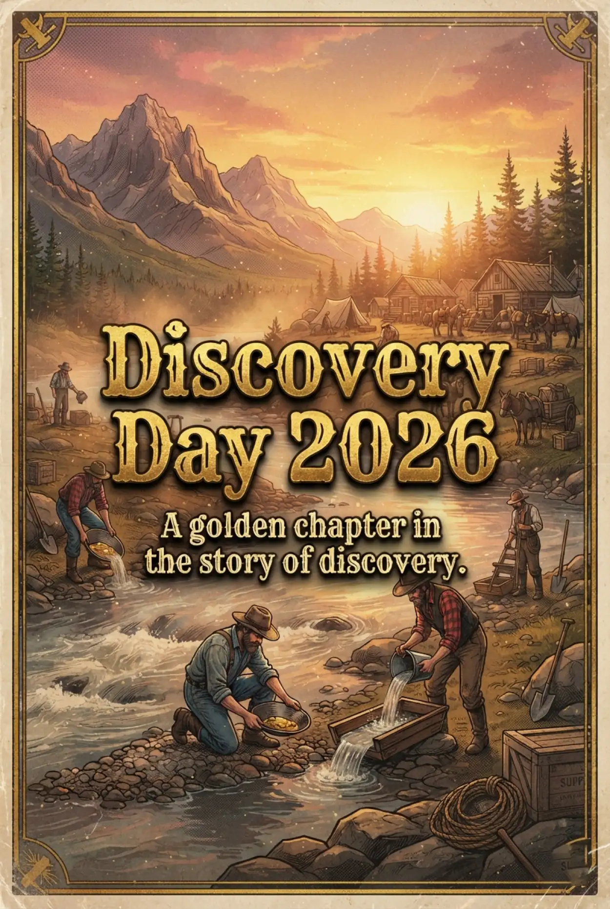 Free Download Discovery Day 2026 Gold Rush Poster - High Quality Discovery Day 2026 Image